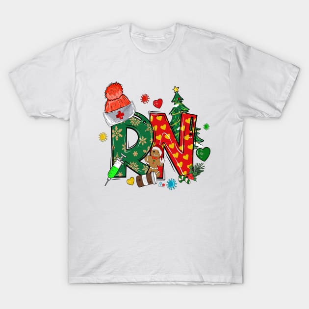 Christmas RN Nursing Xmas ICU Pediatric Nurse T-Shirt by ExprezzDesigns